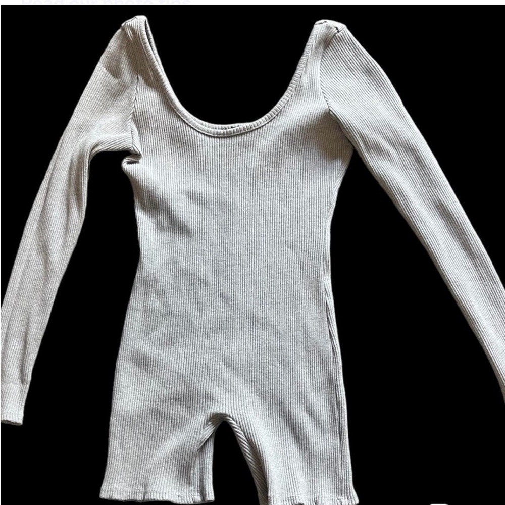 Fashion Nova Gray Ribbed Knit Top